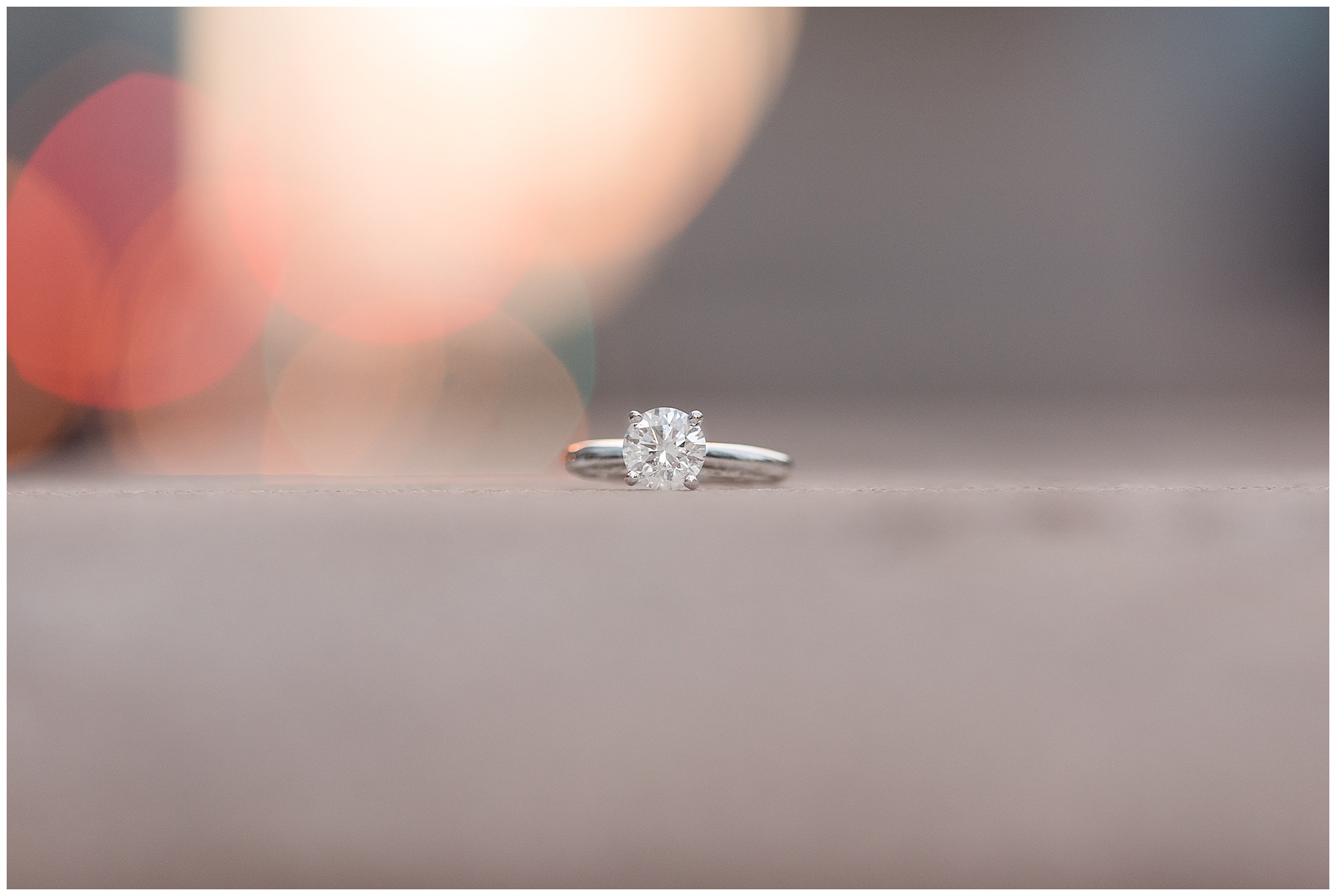 Sunset Engagement Ring Shot. 