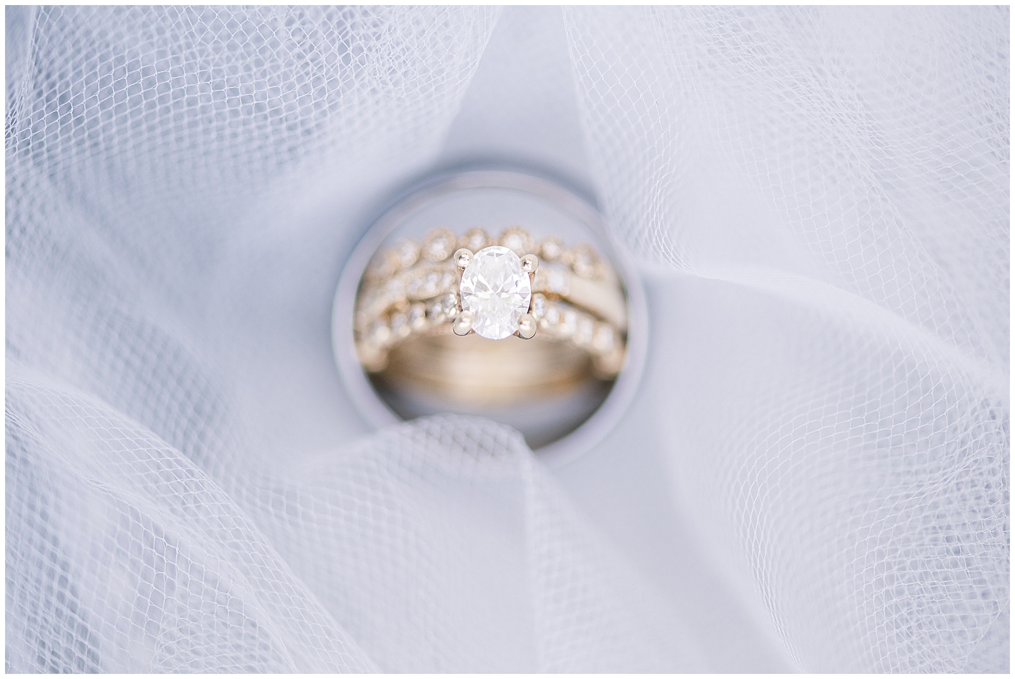 Engagement ring detail shot. 