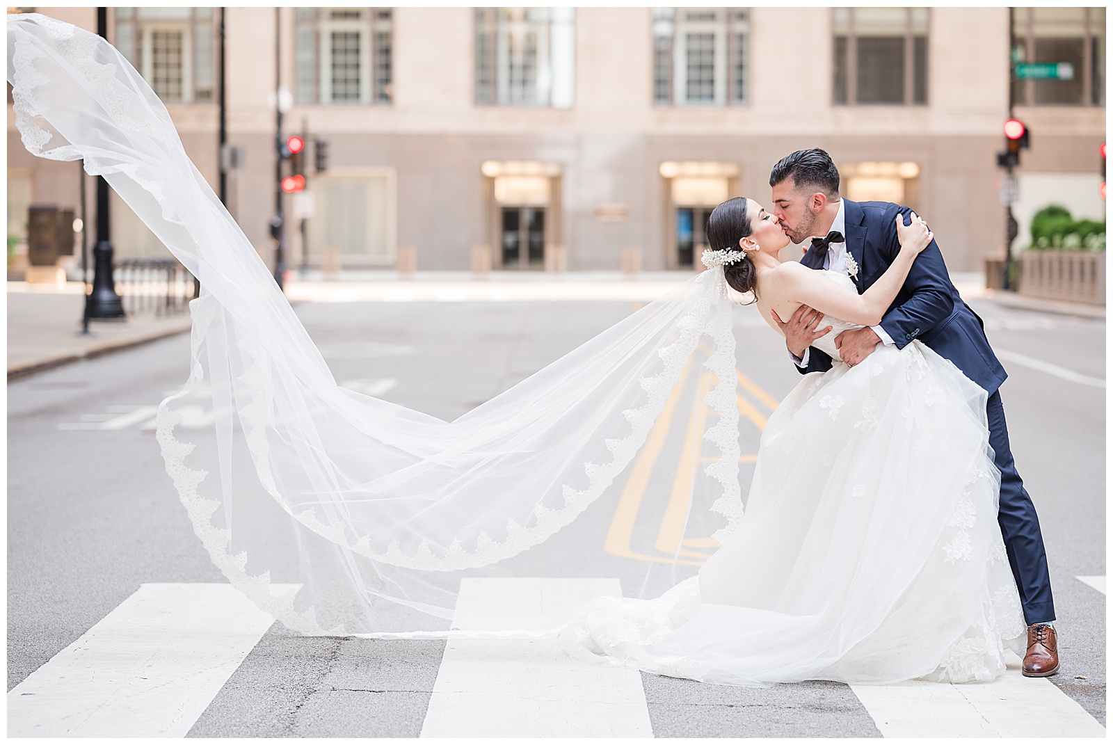 Downtown Chicago wedding Portrait 