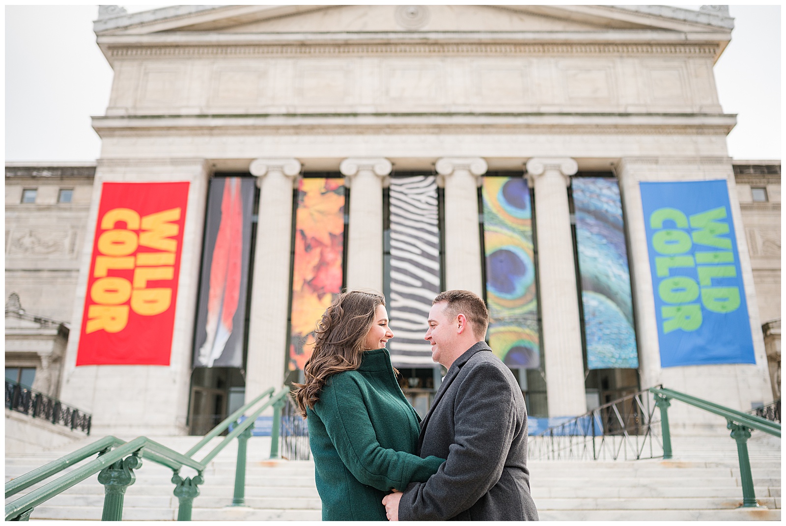 Chicago engagement photo at the Chicago Museum campus