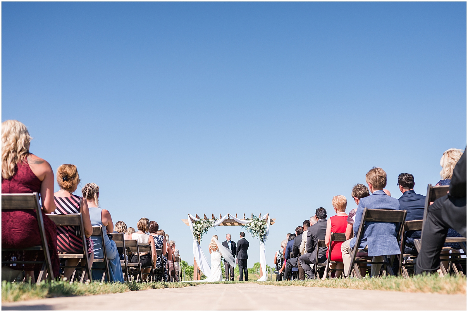 Ceremony outdoors at Providence Vineyard Wedding in Hebron, IL
