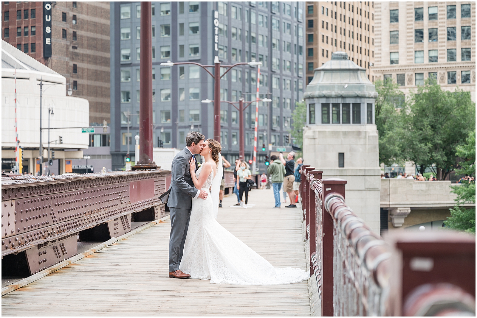 Chicago Riverfront wedding portrait