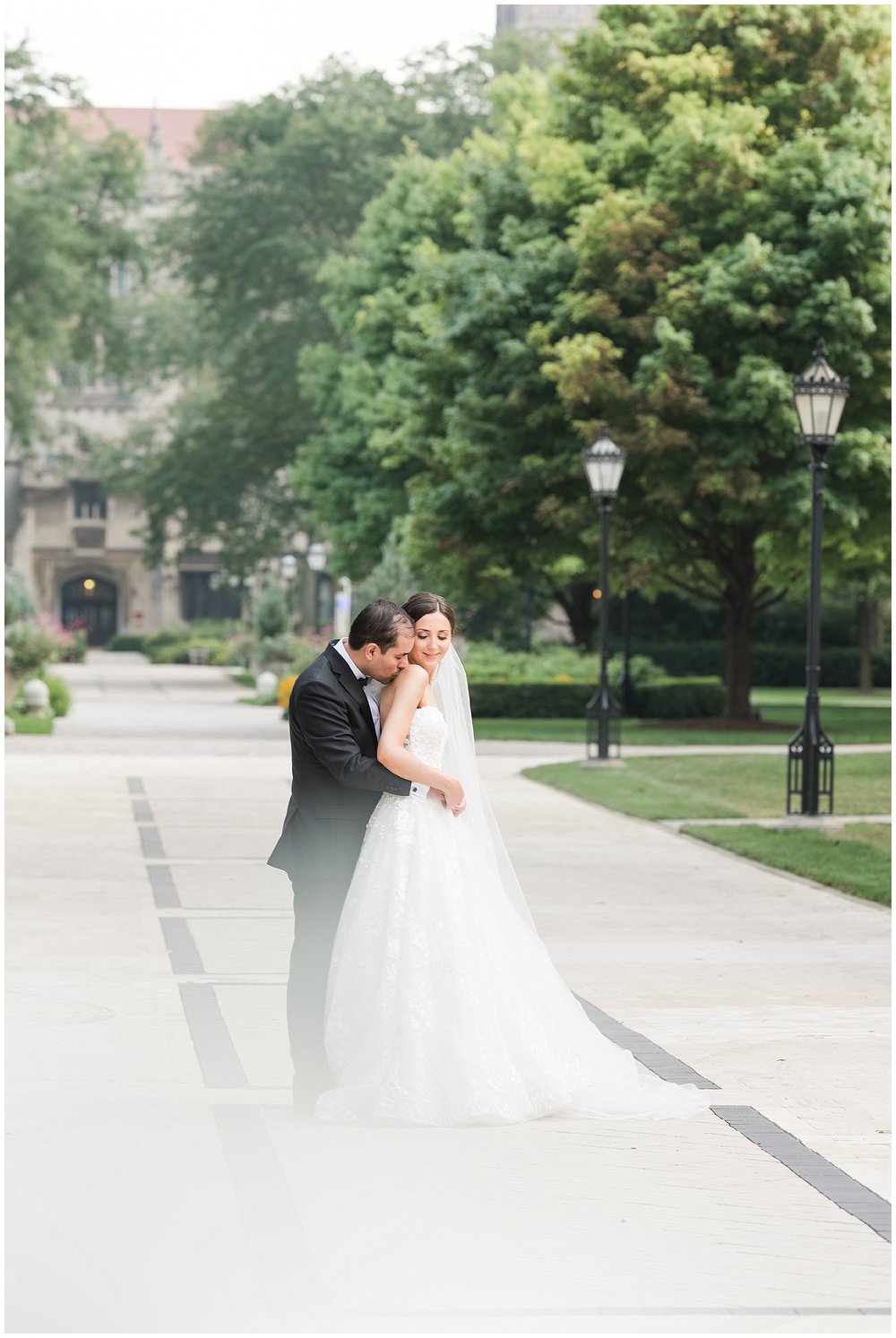University Of Chicago Campus Wedding Photo