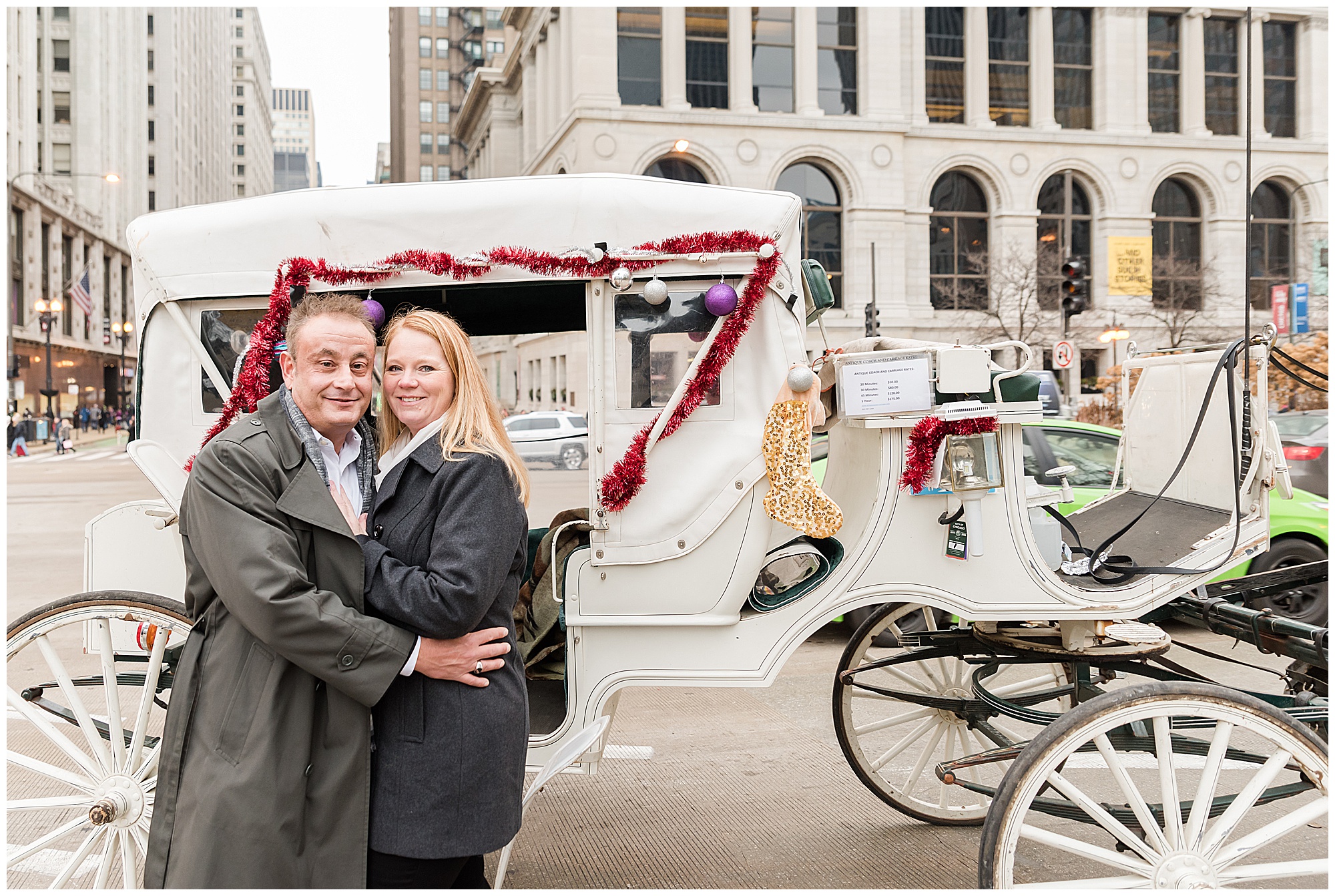 Newly Engaged couple with Horse and Buggy Ride
