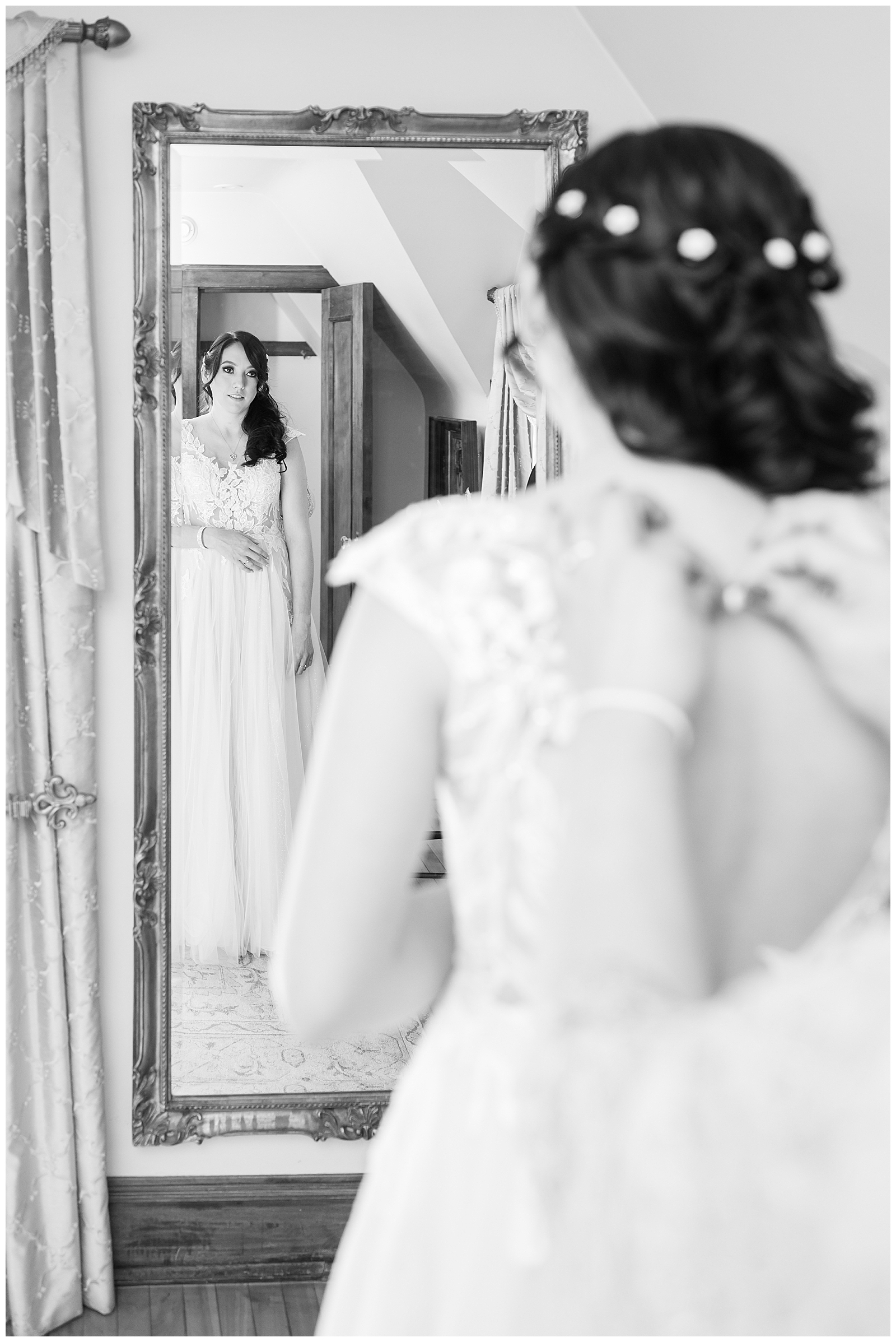 Bride getting ready at The Grove Redfield Estate