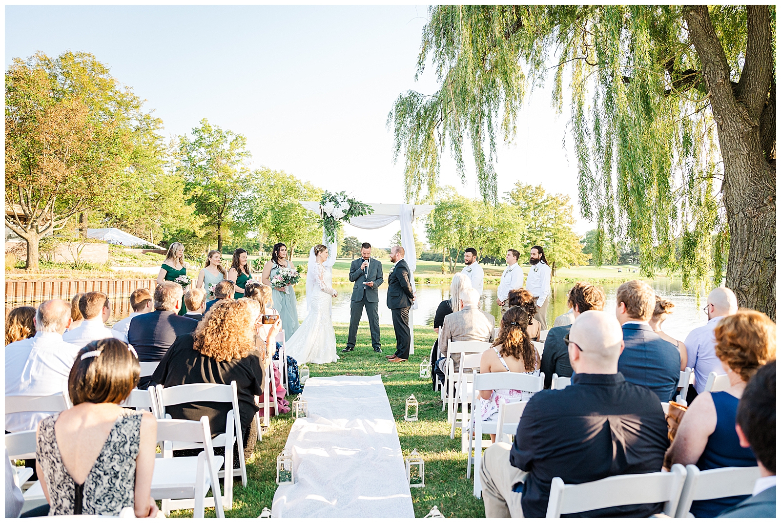 Sunset ceremony at Kemper Lakes Golf Course