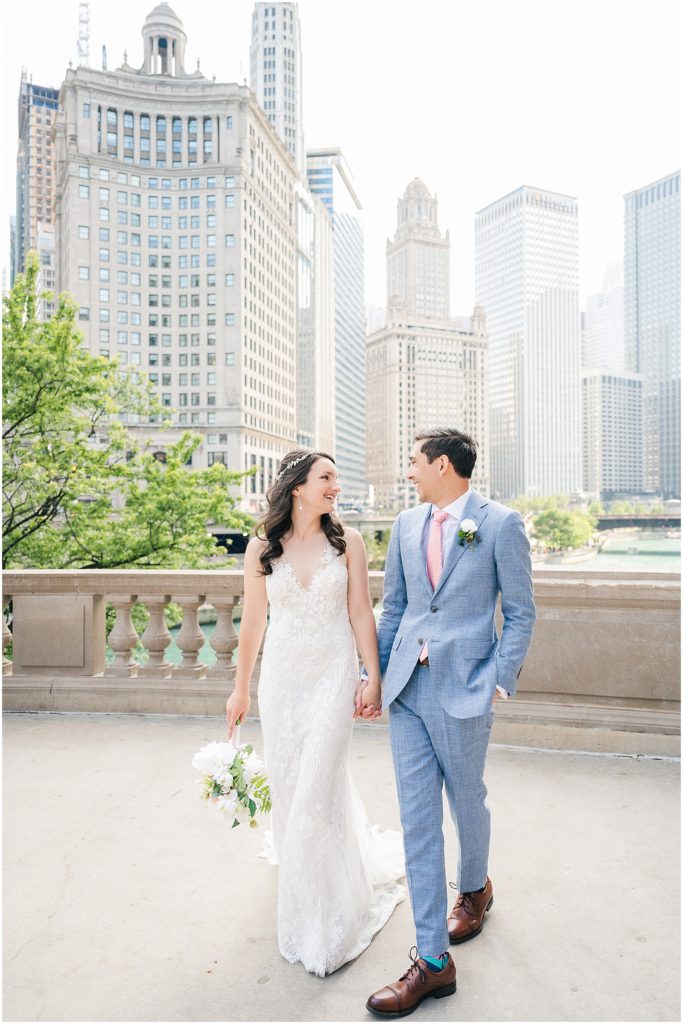 Light and Airy Chicago wedding portrait.