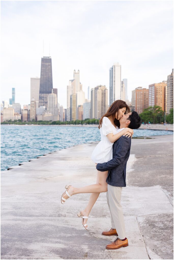 Sunset Engagement Session At North Ave Beach